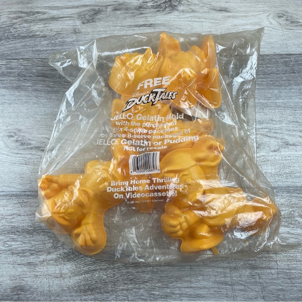 Vintage Disney Duck Tales Jello Mold 1989 Yellow Set of 4 Promotional Gelatin